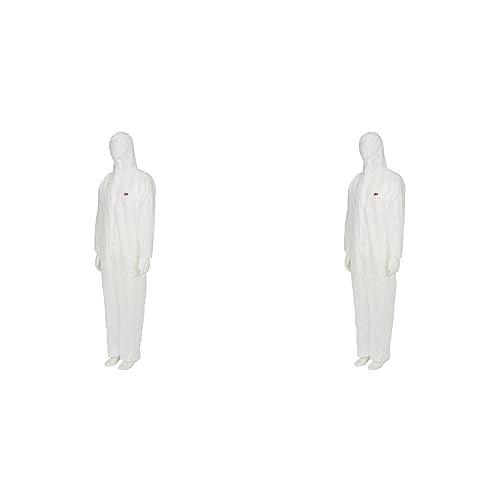 3M Tuta di Sicurezza con Cappuccio, in Polipropilene, Bianco, Taglia M (Confezione da 2)