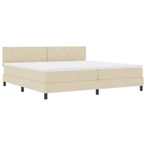 vidaXL Boxspringbett mit Matratze in Creme, 200X200 cm, Stoff, langlebig, geräumig, stylische Bettwäsche, luxuriöse Schlafzimmermöbel, Topper, moderner Komfort für Erwachsene vidaXL Boxspringbett mit Matratze in Creme, 200X200 cm, Stoff, langlebig, geräumig, stylische Bettwäsche, luxuriöse Schlafzimmermöbel, Topper, moderner Komfort für Erwachsene