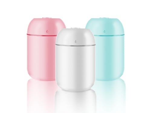 3 Pcs 330ml Small Cool Mist Humidifiers for Bedroom Indoor,Personal Mini Air Humidifier Easy Clean...