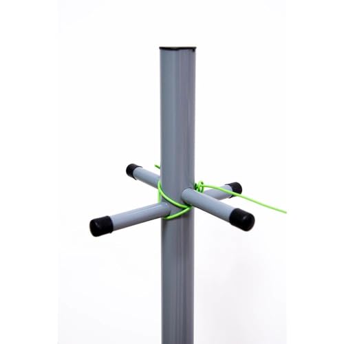 2.4m Large Garden Clothes Washing Lines/Prop line Heavy Duty Pole Post 30M Line PVC Galvanized Steel Home Garden Laundry Towel Dryer Clothing Outdoor Drying Rack Stand Ground Mounted Ground Socket