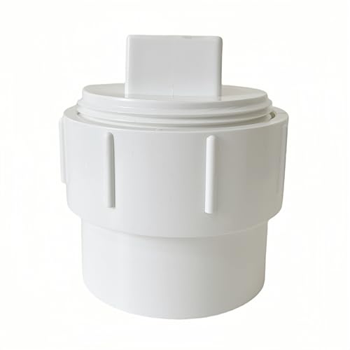Image of 4-Inch PVC Sewer Cleanout Cap Adapter Fitting, White, with Coupling and Removable Cap, for Drainage and Sewer Systems (4 inches)