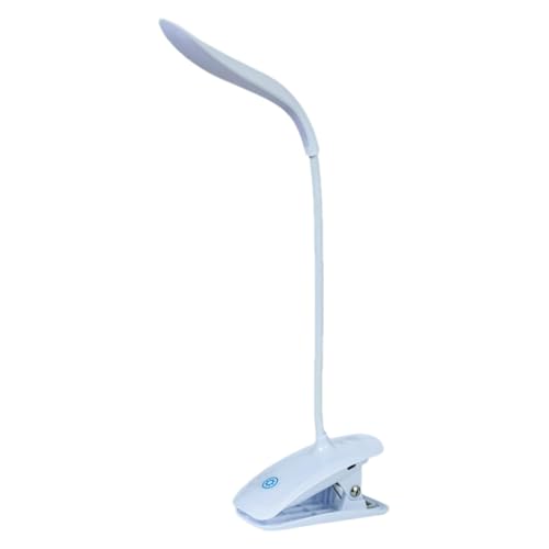 Lámpara LED de escritorio con abrazadera, lámpara de noche para dormitorio, 3 brillos, cuidado de los ojos, carga y enchufe, doble uso, para dormitorio, mesita de noche, luz de escritorio