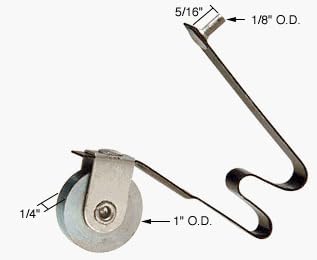Sliding Screen Door Spring Tension Roller 1" Steel B.B. Wheel with Locator Pin - Package