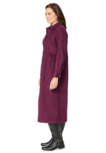 Woman Within Plus Size Button Front Corduroy Dress3