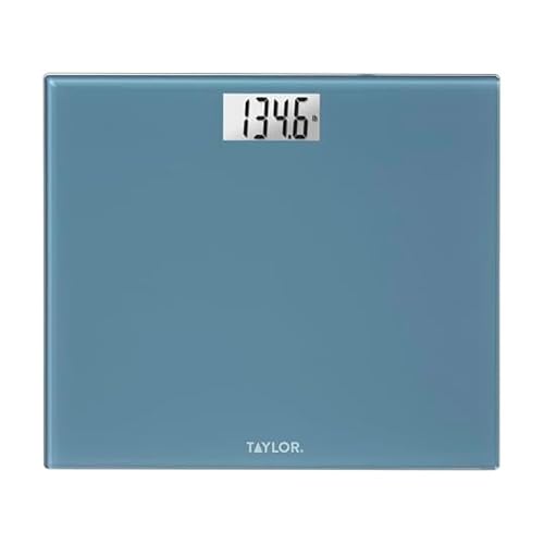 Image of Taylor Digital Extra-Wide Extra High 500lb Capacity Bathroom Scale for Body Weight, Accurate High Precision and Ultra Wide Platform, Digital Weighing Machine for People, Easy-to-Read, Slate Blue