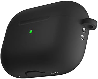 AirPods Pro (2nd generation) Case, NXET New Protective Soft Silicone Skin Cover with Keychain [Front LED Visible] for Apple AirPods Pro 2 Case 2022 (Black)