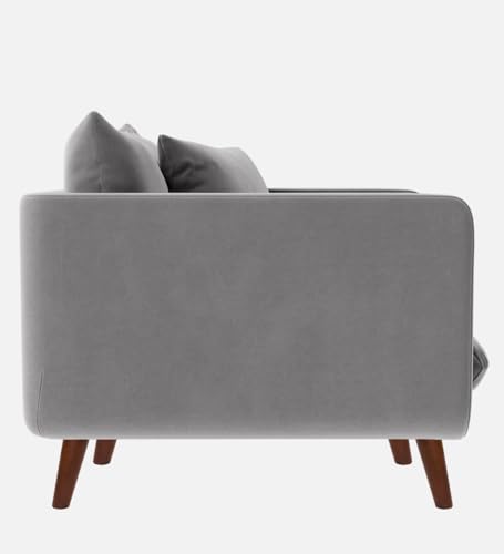 Image of Rejol Velvet 1-Seater Sofa Luxurious Comfort for Living Rooms and Offices (Grey, Armchair)