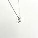 doorammy V Initial Pendant Silver Chain Necklace, Curb Link Style with Black Enamel Detail, Adjustable Length Fashion Jewelry”