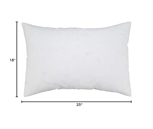 SARO LIFESTYLE Down Feather Pillow Insert, White, 18\"x25\"