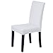 Veakii R Housse de Chaise Extensible 4 pièces, Housse de Salle à Manger Amovible Lavable Housse de Chaise pour Salle à Manger Bouquet de Mariage Moderne, Hôtel, Décor de Restaurant (Blanc, 4 pièces)
