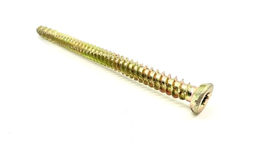 Concrete Screws (Pack of 20) Multi-Fix Countersunk 7.5mm TX Easy Drive (7.5 x 120mm), Yellow - Image 2