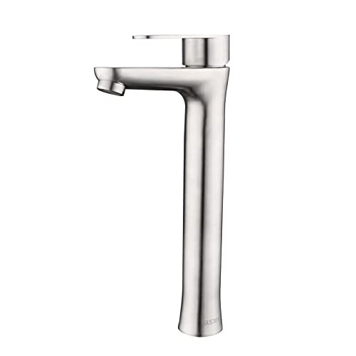 Robinet de lavabo anti-corrosion en acier inoxydable nickel brossé durable