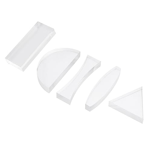 TIDTALEO 2sets Optical Glass Lenses Physics Kit Acrylic Set for Physics Education Optics Experiment Photo Photography 5pcs*2