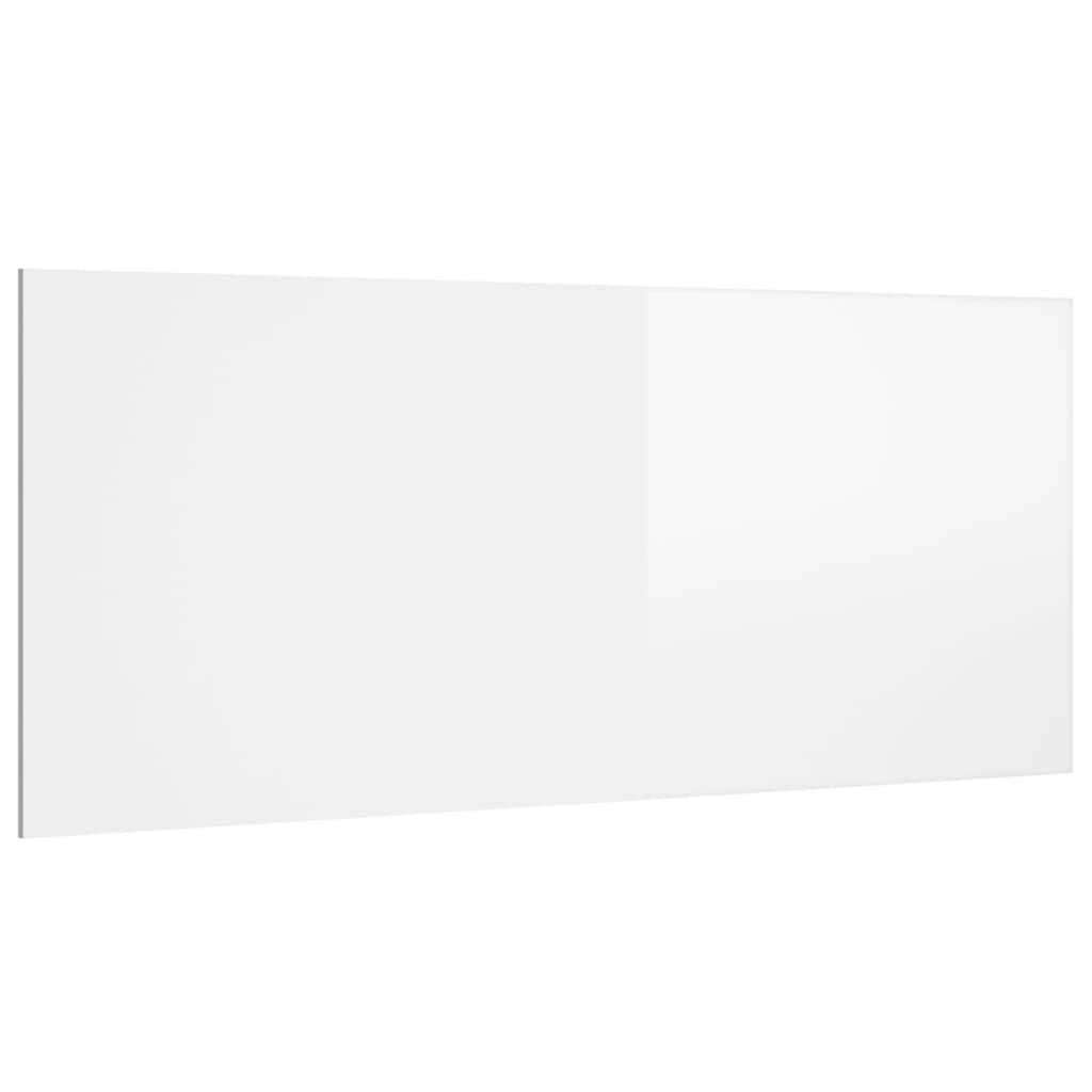 vidaXL Cabecero Cama Cabezal Dormitorio Estructura Habitación Mobiliario Muebles Decoración Adorno Madera Contrachapada Blanco Brillo 200x1,5x80 cm