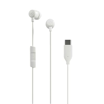 Skullcandy Jib USB-C Wired Earbuds with Noise Isolating Fit, in-Line Microphone Call and Track Control for iPhone Android, Ear Gel Sizes Included for Custom Fit - Bone