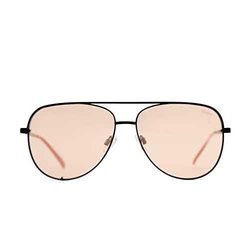 Image of EVEE Fashionable Metal Aviator Sunglasses with Oversize Flat Reflective Mirror Lenses (GEMINI)