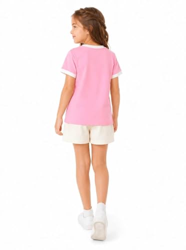 Image of Girls' Graphic Tees Summer Cute Tops Casual Short Sleeve Crew Neck T Shirts
