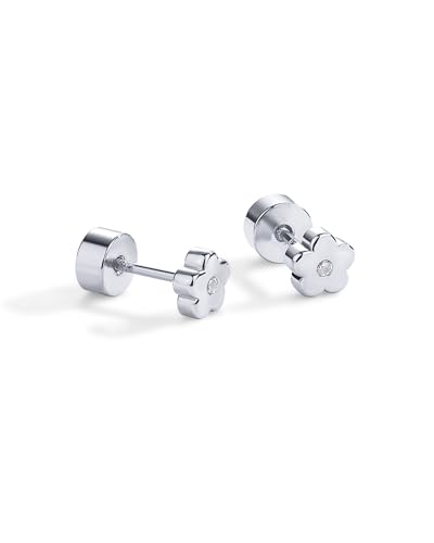 Image of PAVOI 14K Gold Plated Dainty Flat Back Earrings for Women, Piercing Studs | Hypoallergenic Stud Earrings with 925 Sterling Silver Posts, Motif Flatback Screw Back Helix Cartilage