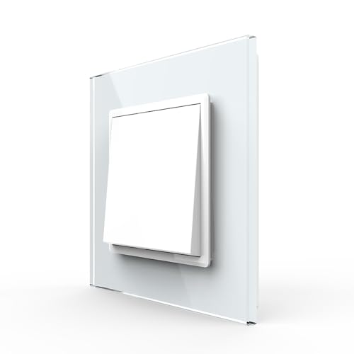 Livolo Wippe Kreuzschalter Lichtschalter Verbindungsschalter Wippschalter Wandschalter Polwender Kippschalter mechanisch UP inkl. Glasrahmen