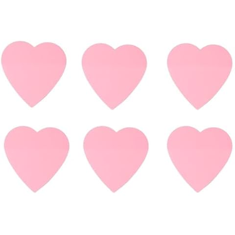 dohobby 300 Sheets Heart Shaped Sticky Notes, Pink Translucent Love Self-Adhesive Notepad,Water-Proof Memo Pad Planner for Office Home (6 Packs) Cover