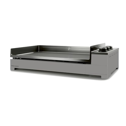 Forge Adour – Plancha Gaz 75 cm Inox 304, Plaque de cuisson Fonte Émaillée, plancha Éco-Conçue, 2 Brûleurs, 6600W, Intérieur Extérieur, Jusqu'à 15...