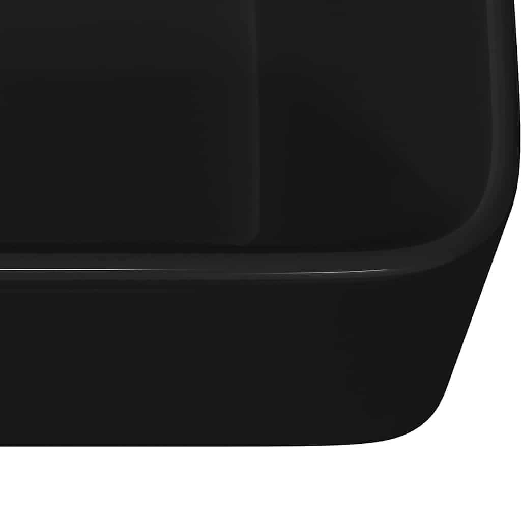 vidaXL Waschbecken Waschschale Waschtisch Aufsatzwaschbecken Waschplatz Handwaschbecken Aufsatzbecken Becken Badezimmer 40x30x13cm Keramik Schwarz