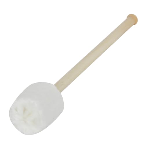 Maillet de tambour blanc et manche en bois noble au design traditionnel