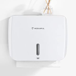 Wall-Mounted Hand Paper Towel Dispenser, Countertop Multifold Hand Towel Dispenser for Bathroom Office Kitchen (White)