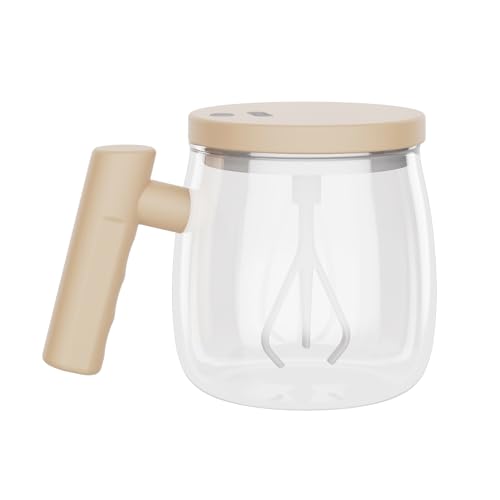 Saterkali Tasse à mélanger électrique haute vitesse, 400 ml, en verre étanche automatique, de qualité alimentaire, charge rapide, fonctionnement à une touche, tasse à café haute vitesse avec tige