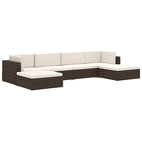 Canapé d'angle en rotin synthétique pour aménager les petits espaces extérieurs - 7