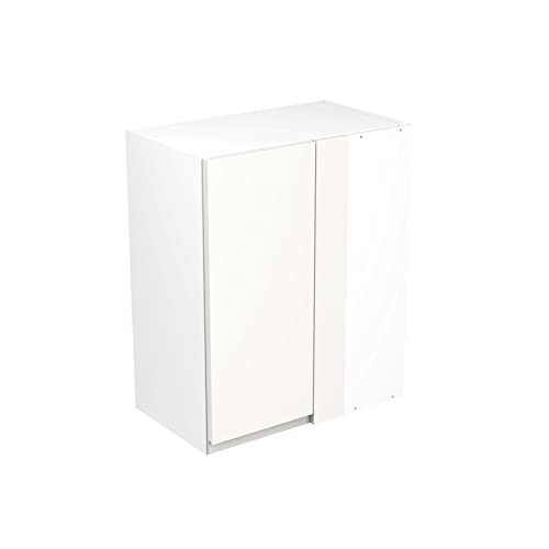 Kitchen Kit Flatpack Bridging Wall Cabinet - Screwless Quick Build Kitchen Unit - J-Pull Door - Wall Mounted Unit Blind Corner - 600x720mm - White Matt