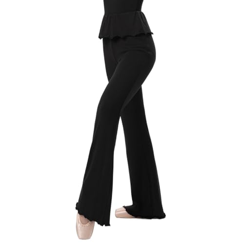 Pantalon de danse évasé anti-glissement taille haute pour entraînement