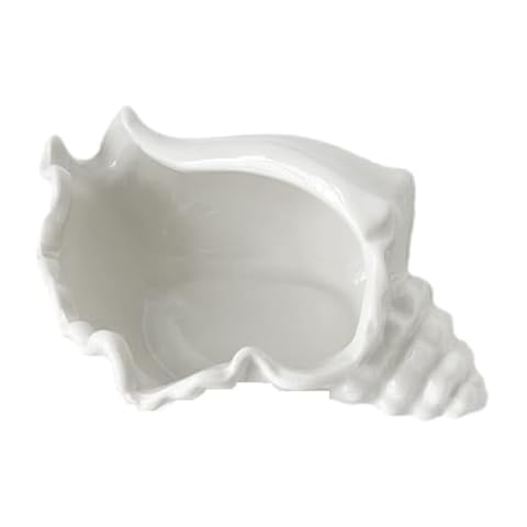 Frefgikty White Ceramics Conch Shell Holder Cover