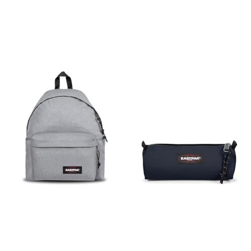 EASTPAK PADDED PAK'R Sac à Dos, 27 L - Sunday Grey (Gris) & BENCHMARK SINGLE Trousse, 27 L - Ultra Marine (Bleu)