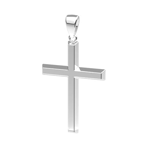 US Jewels 50mm Sterling Silver Cross Pendant Cover
