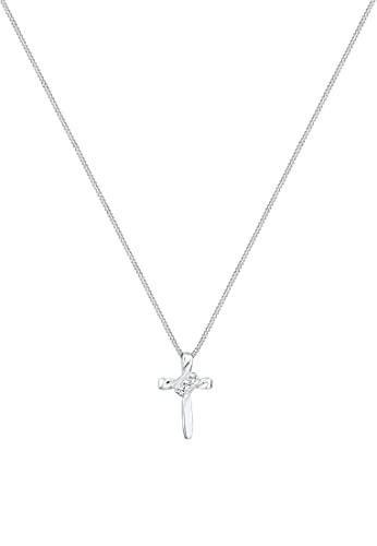 Elli Collana Donne Croce Religione con Cristalli