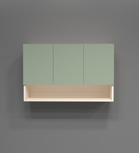 Image of SPECIALITY PANELS 3 Door Mirror Glossy Triple Layered UV Resistant Handless Cabinet Wall Mounted Storage Unit with Space Organizer Cupboard for Kitchen Bathroom Living Room Organizer | DIY Assembly