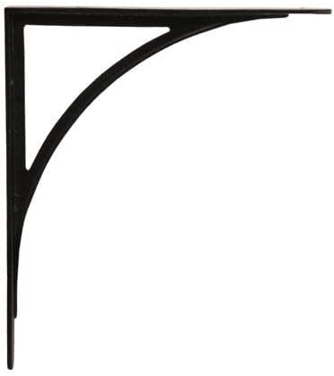 Van Dyke's Restorers 11 Inch X 8 3/4 Inch Arched Iron Shelf Bracket, Black Powder Coat