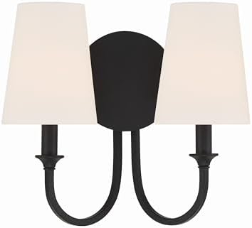 Crystorama Payton 2 Light Black Forged Sconce