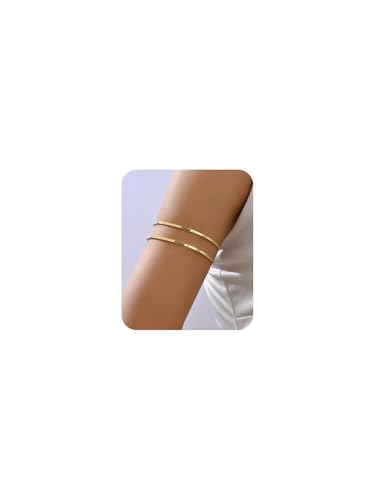 Minimalist Arm Cuff Bracelet Layered Armband Elegant Cuff Bangle Round Bracelet Stackable Geometric Jewelry for Women Men