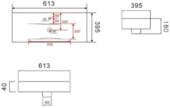 BAYSTONE® Fluted 600mm Bathroom Vanity Unit Ceramic Wash Sink, Cloakroom Storage Furniture Under Basin Cabinet Floorstanding Cupboard, Matt Grey