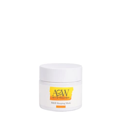 Act of Wellness R&R Sleeping Mask - Leave on Overnight Treatment with Hyaluronic Acid + Retinol Alternative for Happy and Feel It Soft Skin - Vegan and Cruelty Free (2oz