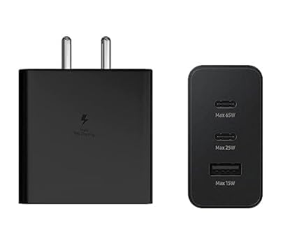Image of Original 65W Power Adapter Trio for Sam-Sung Galaxy A70s Charger Sam-Sung Original 65W Power Adapter Trio for Tablets | Original 65Watt Multi Port (Trio) Fast Charger (AA95)