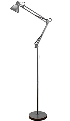ToJane Metal Floor Lamp,Adjustable Swing Arm with Heavy Metal Based,Living Room/Sofa Side/Reading,Dual-use Clamp Desk Light,On/Off Switch