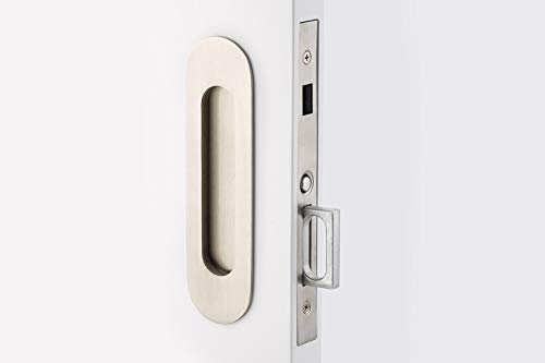 Emtek Pocket Door Mortise - Narrow Oval Dummy Function (Flat Black) miniatura 1