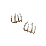 Fashionable and minimalist U-shaped zircon earrings with small, fresh and versatile ear clips