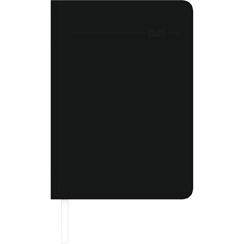 Zettler Wochenplaner Tucson schwarz A5 128 Seiten 2026 – Wochenkalender 15 × 21 cm, 1 Woche/2 Seiten, Tucson-Einband, Zeiteinteilung 7–22 Uhr, Monats- & Jahresübersichten, FSC-zertifiziert