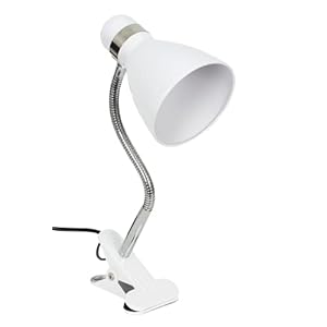 Bel Air Home Sicion Lampe de bureau avec clip Douille E27 Blanc