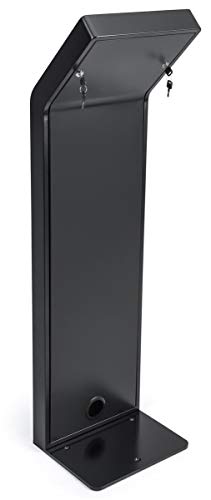 Image of Displays2go Locking Tablet Floor Stand, Steel Construction - Black (IPGRAND9BK)