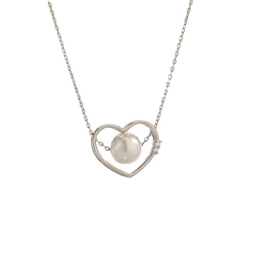 Collier cœur argent 925 avec perle blanche, le cadeau romantique idéal pour femme